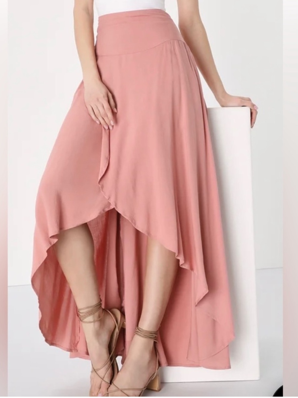 O'Neill Ambrosio Mauve Pink High-Low Maxi Skirt